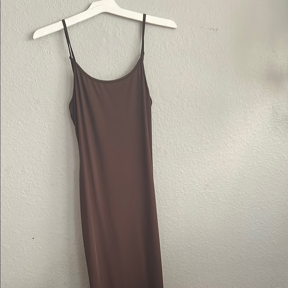 Elegant Brown Slip Dress